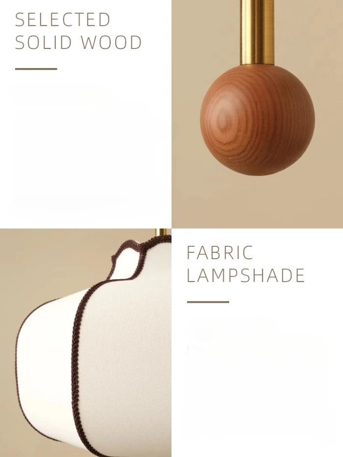 Retro Style Pendant Wooden Ball Ceiling Light │ Japandi Dining Room Hanging Lamp - Besontique Home