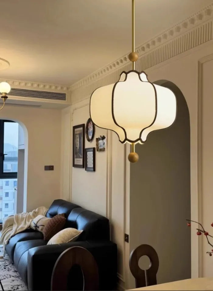 Retro Style Pendant Wooden Ball Ceiling Light │ Japandi Dining Room Hanging Lamp - Besontique Home