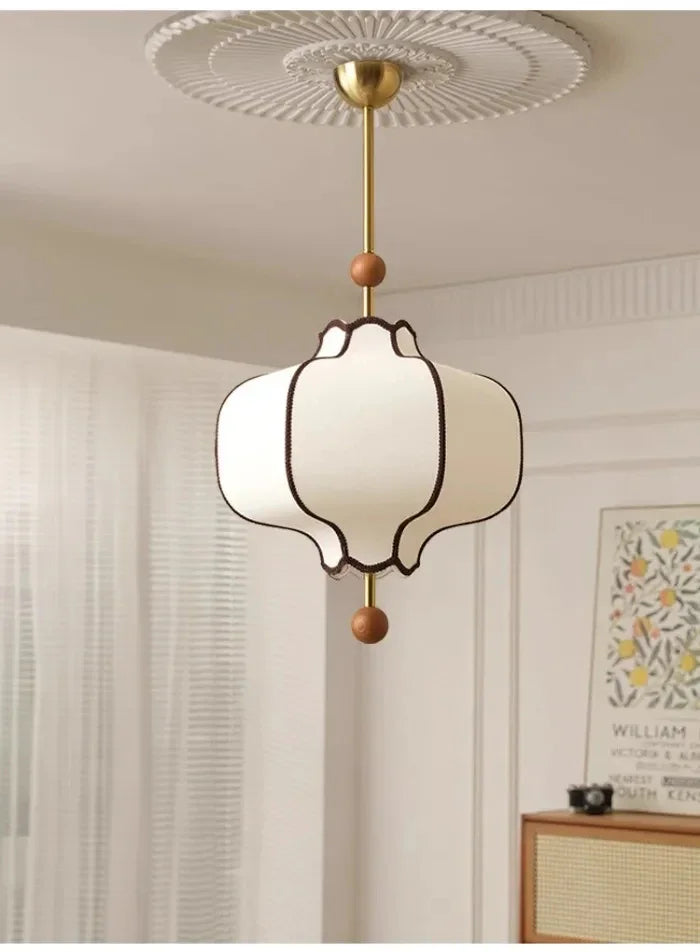 Retro Style Pendant Wooden Ball Ceiling Light │ Japandi Dining Room Hanging Lamp - Besontique Home