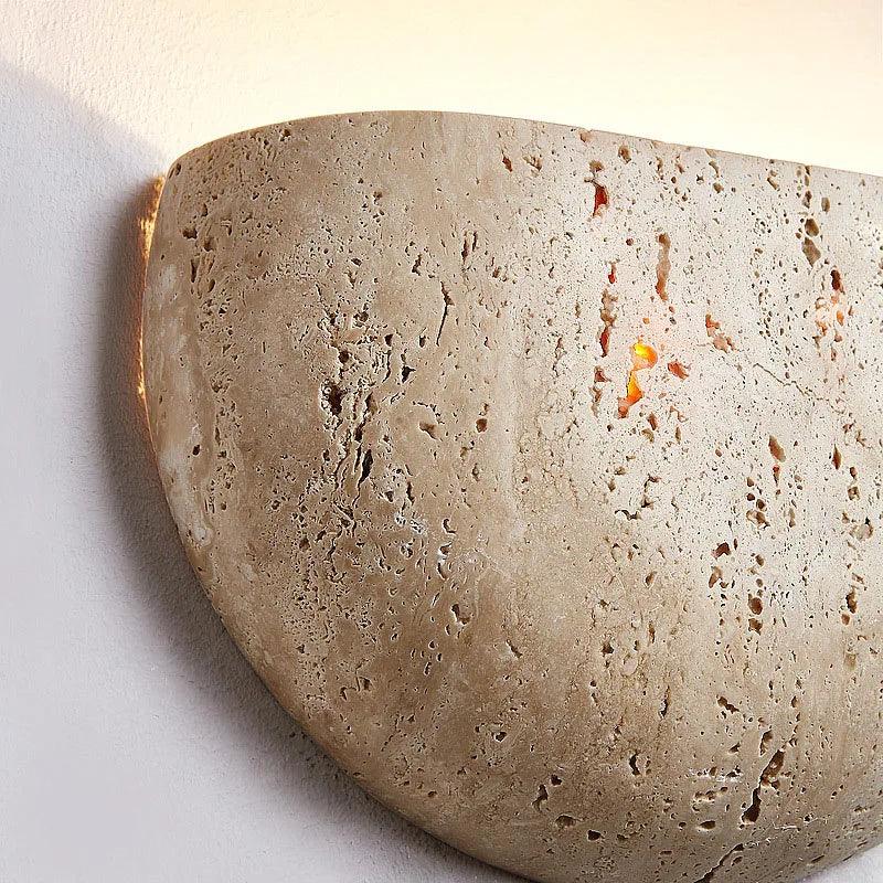 Retro style Semicircle Natural Stone Wall Lighting │ Modern Contemporary Style LED Indoor Wall Mounted Lamp Light - Besontique Home