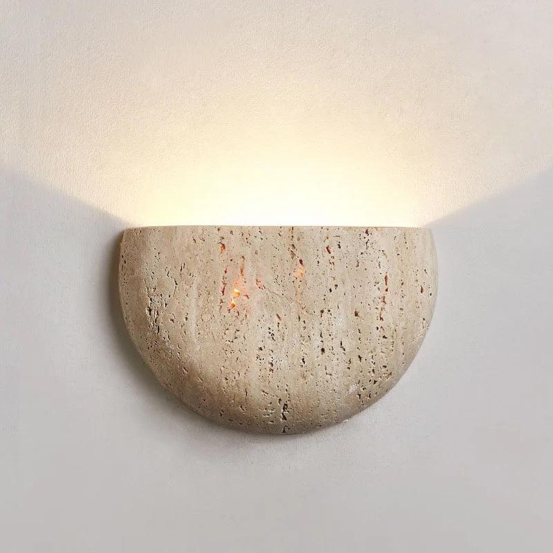 Retro style Semicircle Natural Stone Wall Lighting │ Modern Contemporary Style LED Indoor Wall Mounted Lamp Light - Besontique Home