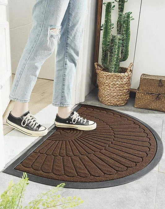 Semicircle Geometric Pattern PVC Door Mat │ Anti-slip Entrance Floor Rug Mat Footpad - Besontique Home