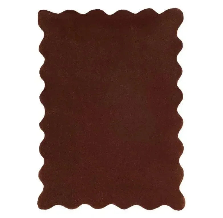 Simple Irregular Solid Color Rug Carpet │ Modern style Plush Bedroom Living room Floor Mat - Besontique Home