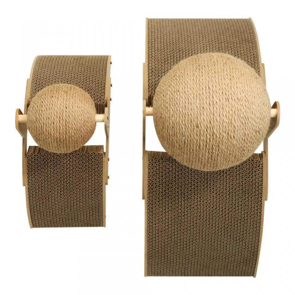 Sisal Rope Ball Wooden Cat Scratcher Scraper | Pet-Friendly 2 In 1 Wear-Resistant Scratching Board Pad Furniture - Besontique Home