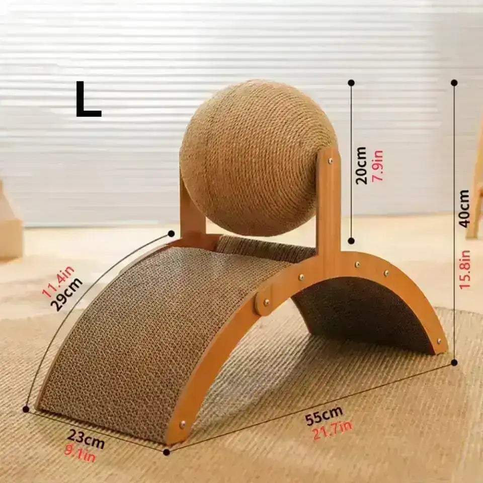 sisal-rope-ball-wooden-cat-scratcher-scraper-or-pet-friendly-2-in-1-wear-resistant-scratching-board-pad-furniture-besontique-home-91382 - Besontique Home