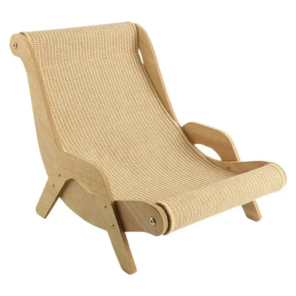 Sisal Wooden Cat Lounge Chair | Pet-Friendly Multi-Functional Cat Scratcher Furniture - Besontique Home