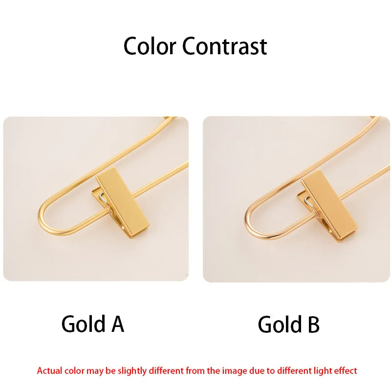 Slim Gold Skirts Pants Hangers with Clips │ Sleek Metal Clothes Wardrobe Trouser Rack - Besontique Home
