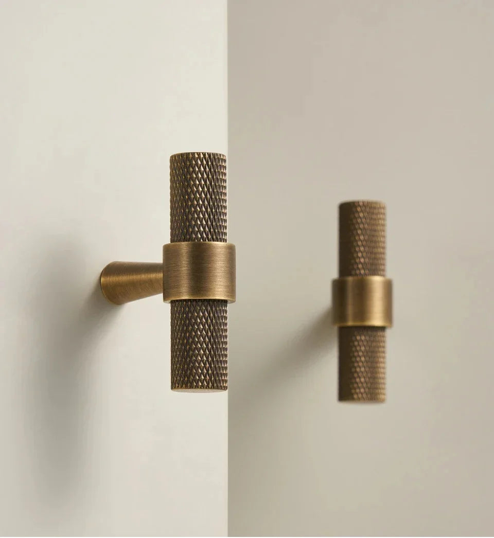 Solid Brass Retro Bronze Antique Furniture Door Knob │ Art Deco Kitchen Drawer Wardrobe Handles - Besontique Home