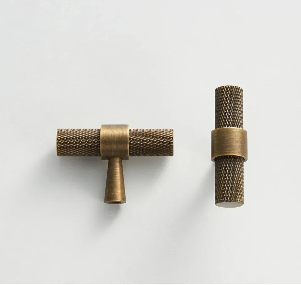 Solid Brass Retro Bronze Antique Furniture Door Knob │ Art Deco Kitchen Drawer Wardrobe Handles - Besontique Home