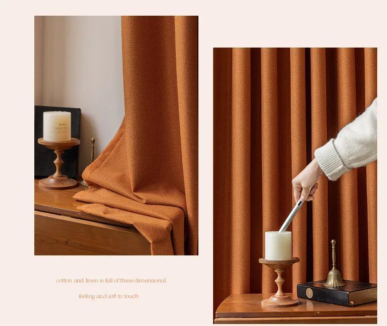 Solid Color Long High length Blackout Curtain │ For Minimal Modern Home Bedroom Decoration - Besontique Home