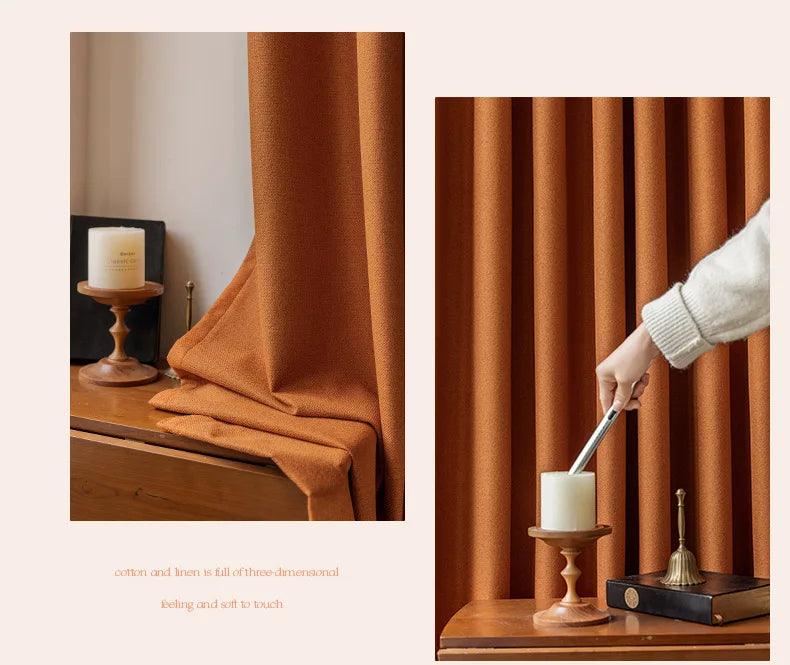Solid Color Long High length Blackout Curtain │ For Minimal Modern Home Bedroom Decoration - Besontique Home