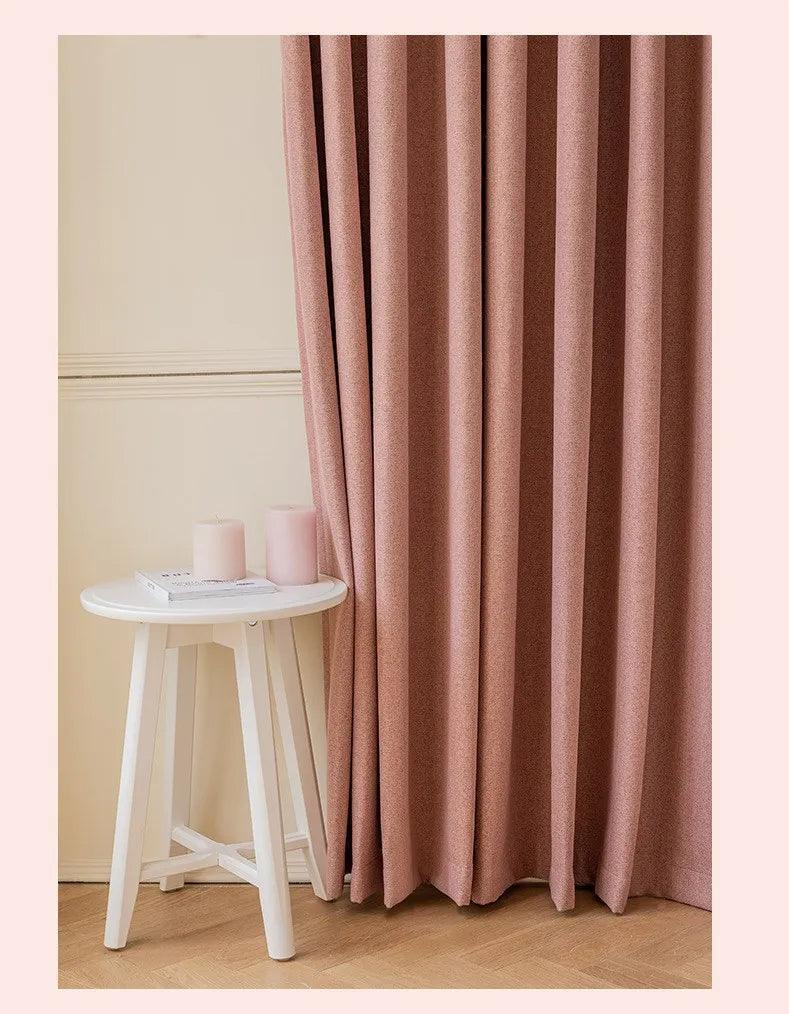Solid Color Long High length Blackout Curtain │ For Minimal Modern Home Bedroom Decoration - Besontique Home