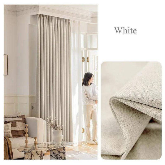 Solid Color Long High length Blackout Curtain │ For Minimal Modern Home Bedroom Decoration - Besontique Home