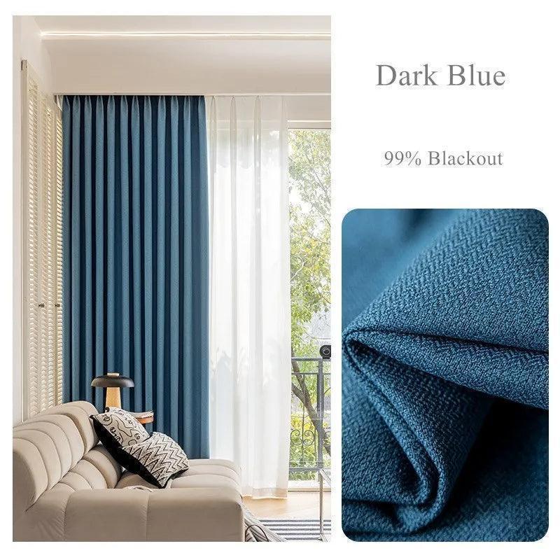Solid Color Long High length Blackout Curtain │ For Minimal Modern Home Bedroom Decoration - Besontique Home
