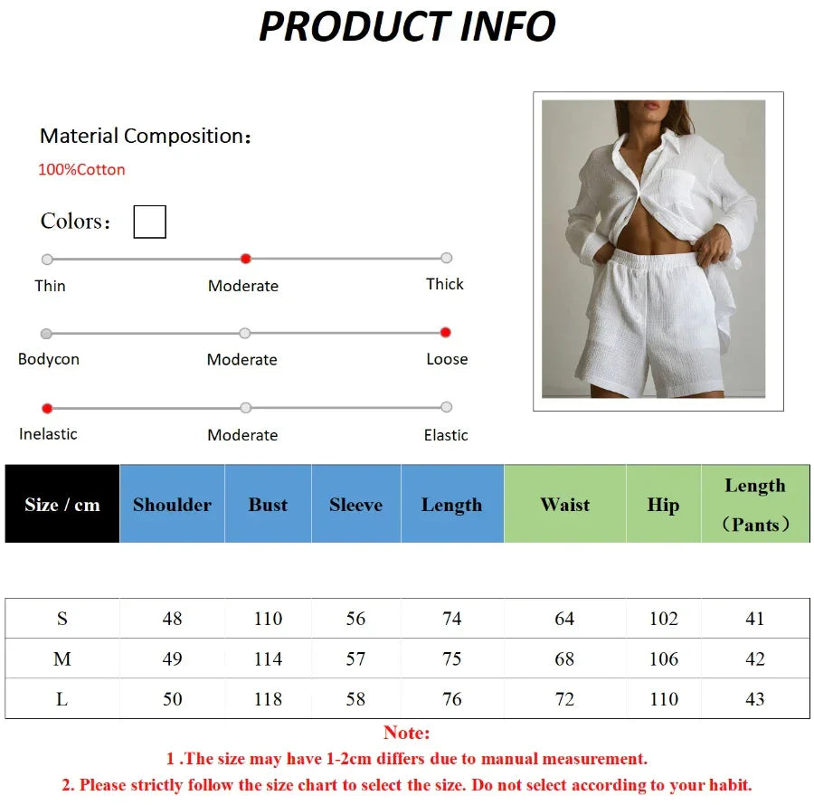 Solid Color White Pajamas 2 Piece Set │ Cotton Homewear Nightwear - Besontique Home