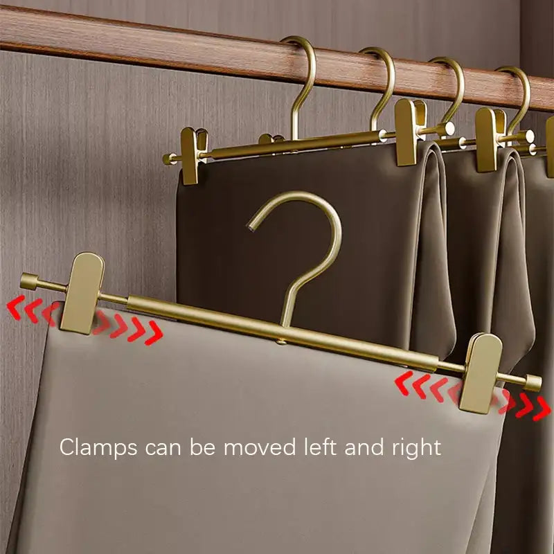 solid-matte-goldsilver-non-slip-skirts-pants-hangers-clothes-wardrobe-trouser-rack-with-adjustable-clips-besontique-home-59826 - Besontique Home