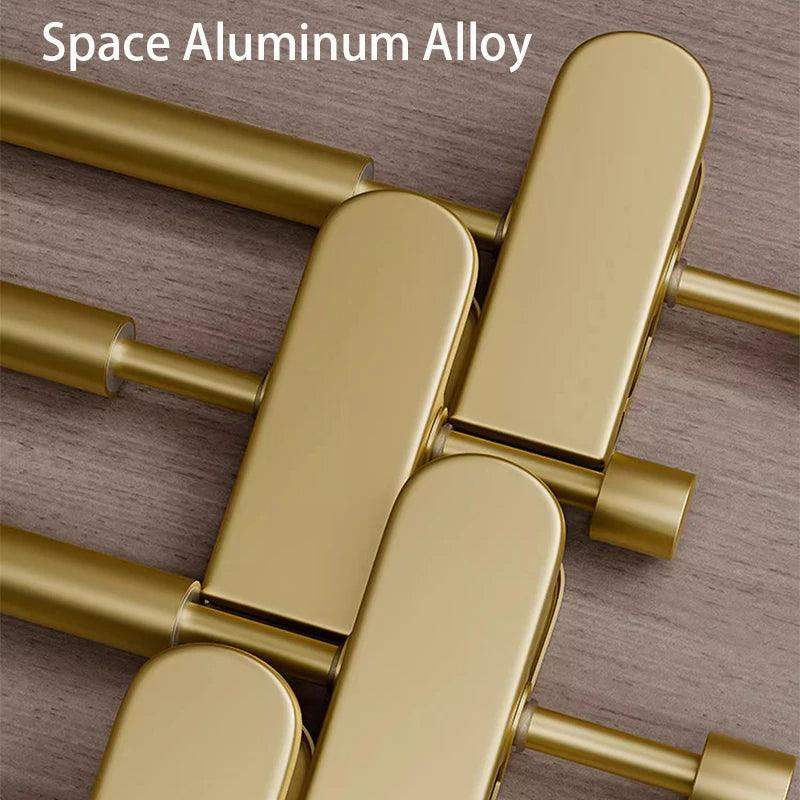 Solid Matte Gold/Silver Non-Slip Skirts Pants Hangers │ Clothes Wardrobe Trouser Rack with Adjustable Clips - Besontique Home