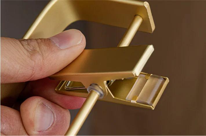 Solid Matte Gold/Silver Skirts Pants Hangers β Light Luxury Clothes Wardrobe Trouser Rack with Clips - Besontique Home
