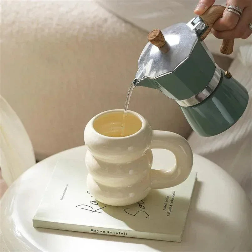 Thick Chunky Coffee Mug Milk Cup with Handle │ Ceramic Kitchenware - Besontique Home