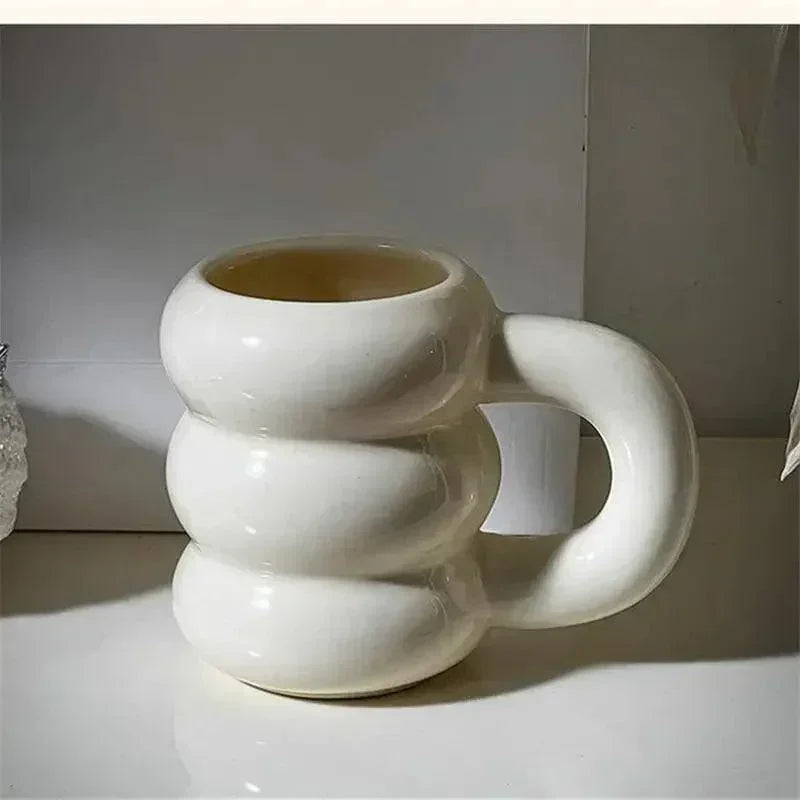 Thick Chunky Coffee Mug Milk Cup with Handle │ Ceramic Kitchenware - Besontique Home