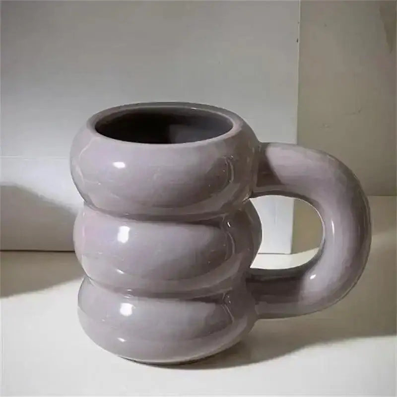 Thick Chunky Coffee Mug Milk Cup with Handle │ Ceramic Kitchenware - Besontique Home