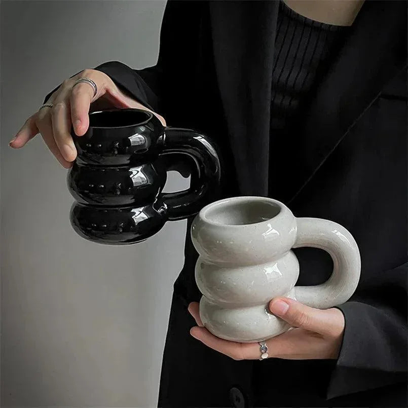 Thick Chunky Coffee Mug Milk Cup with Handle │ Ceramic Kitchenware - Besontique Home