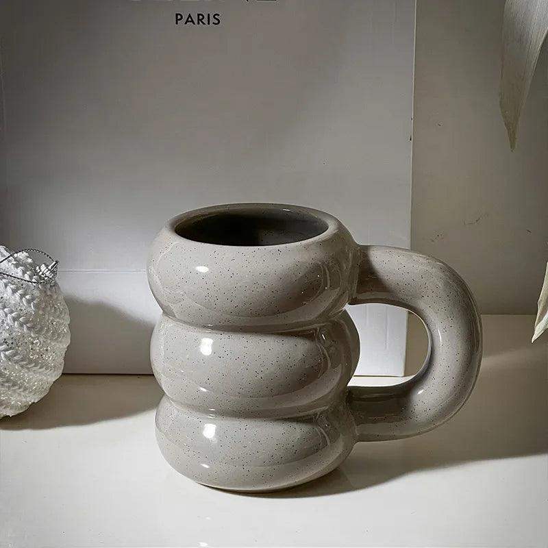 Thick Chunky Coffee Mug Milk Cup with Handle │ Ceramic Kitchenware - Besontique Home