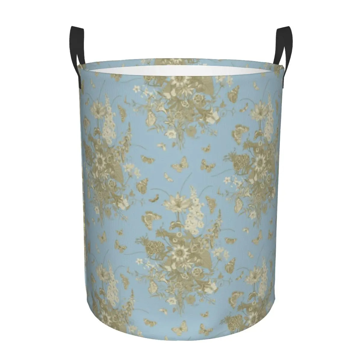 Toile De Jouy Patterns Laundry Basket │ Foldable French Motif Decorative Organizer - Besontique Home