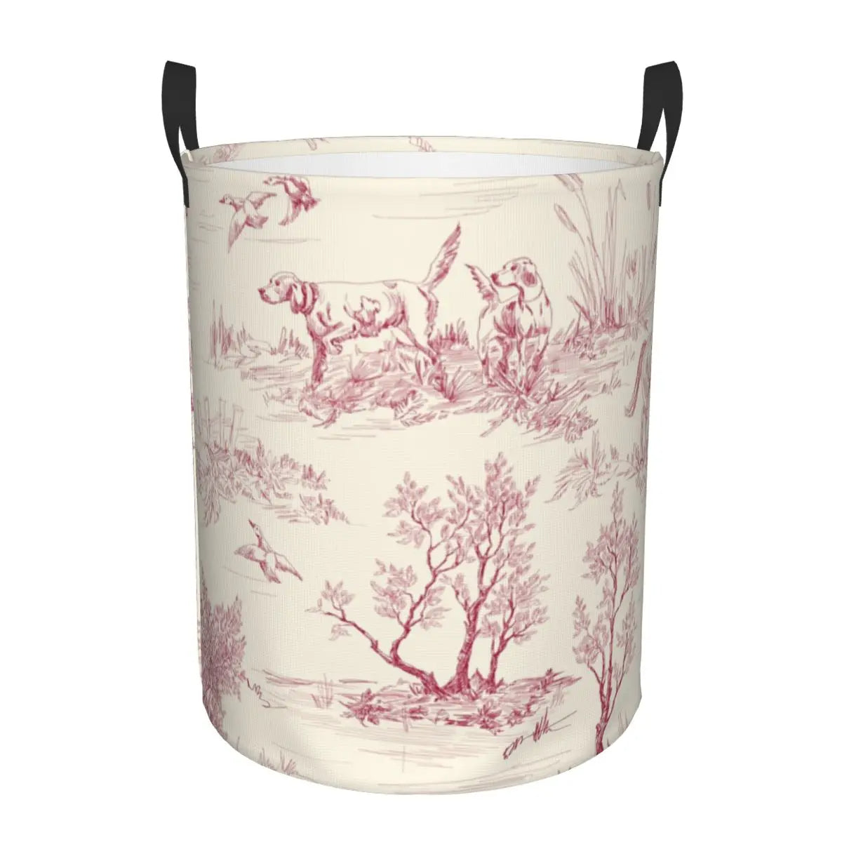 Toile De Jouy Patterns Laundry Basket │ Foldable French Motif Decorative Organizer - Besontique Home
