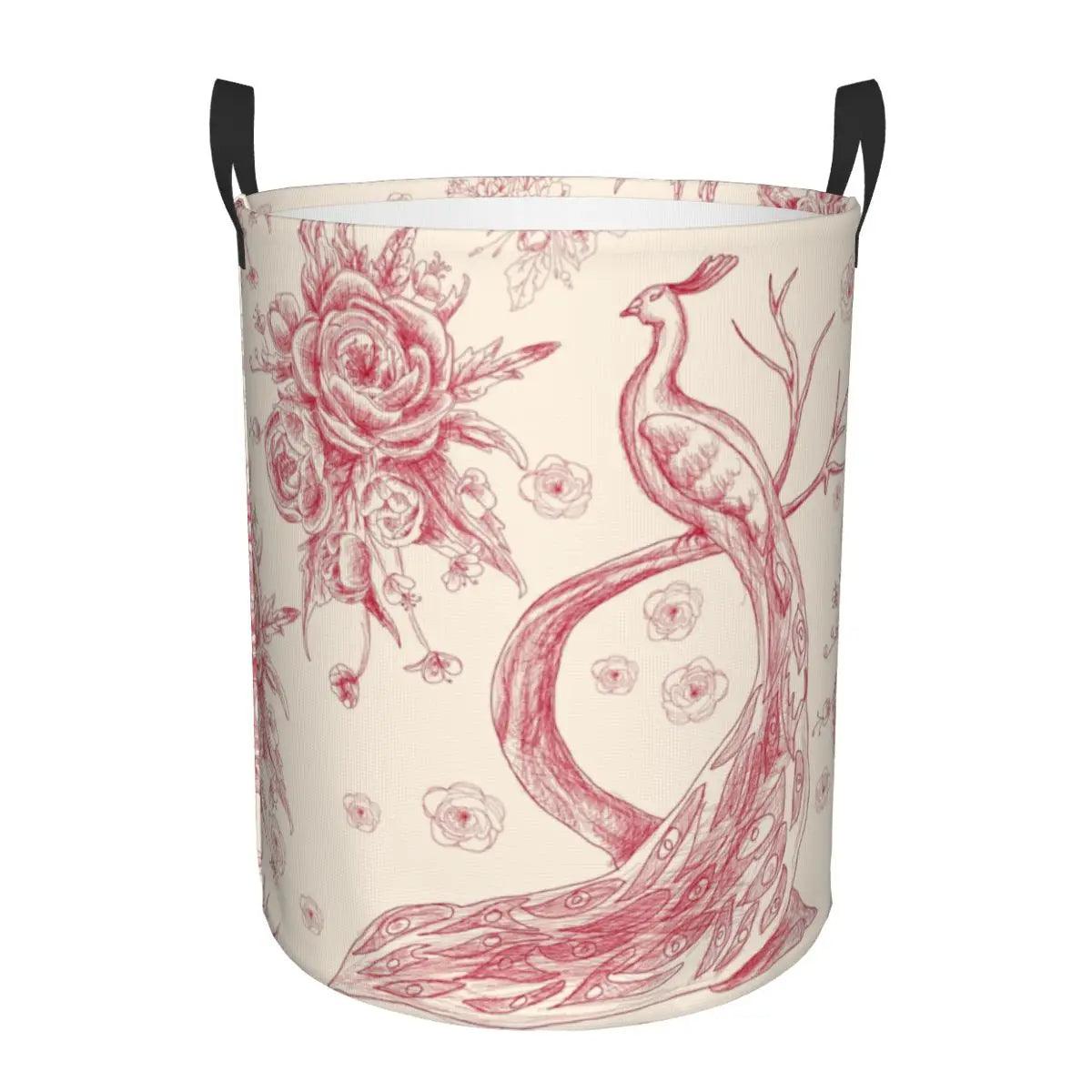 Toile De Jouy Patterns Laundry Basket β Foldable French Motif Decorative Organizer - Besontique Home