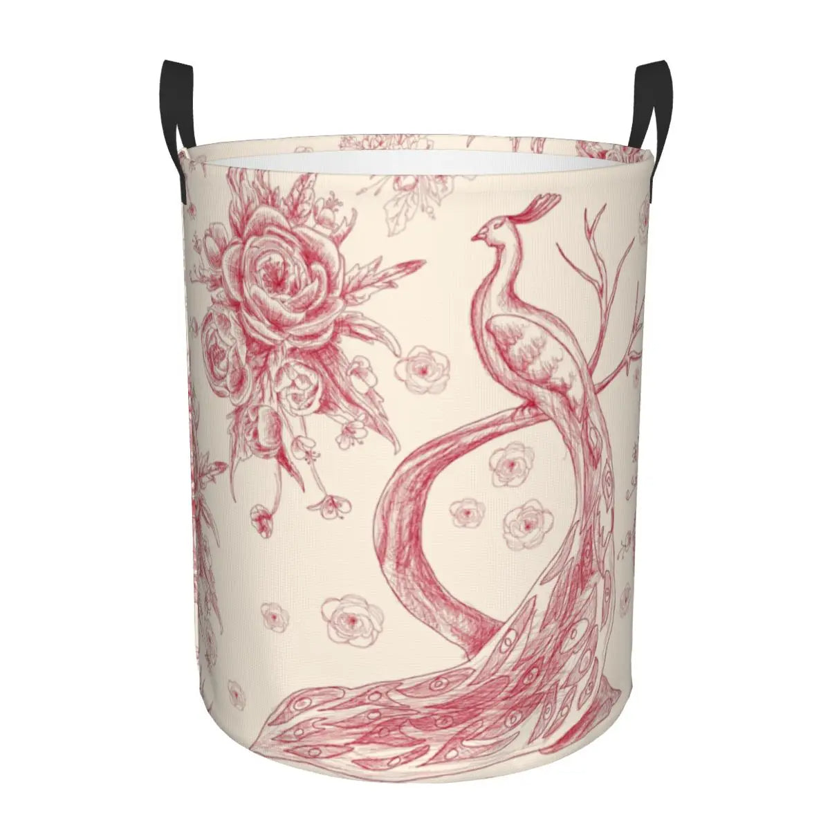 Toile De Jouy Patterns Laundry Basket │ Foldable French Motif Decorative Organizer - Besontique Home