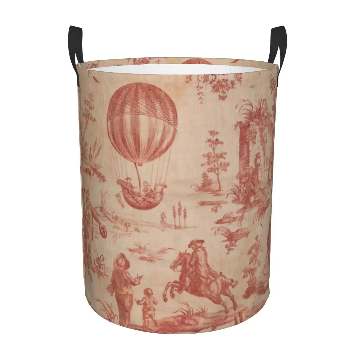 Toile De Jouy Patterns Laundry Basket │ Foldable French Motif Decorative Organizer - Besontique Home