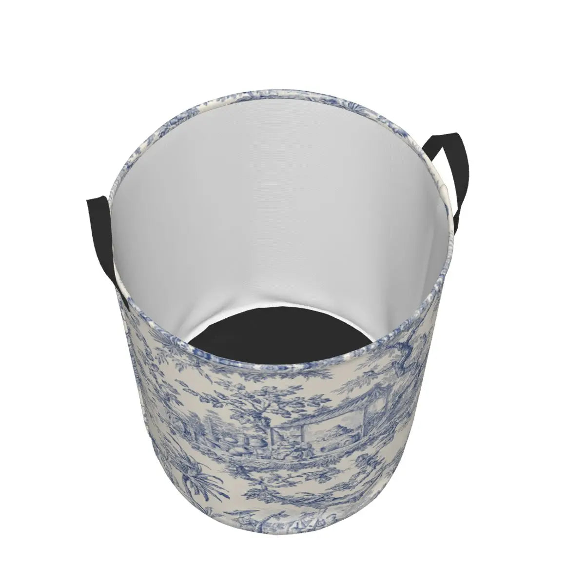 Toile De Jouy Patterns Laundry Basket │ Foldable French Motif Decorative Organizer - Besontique Home