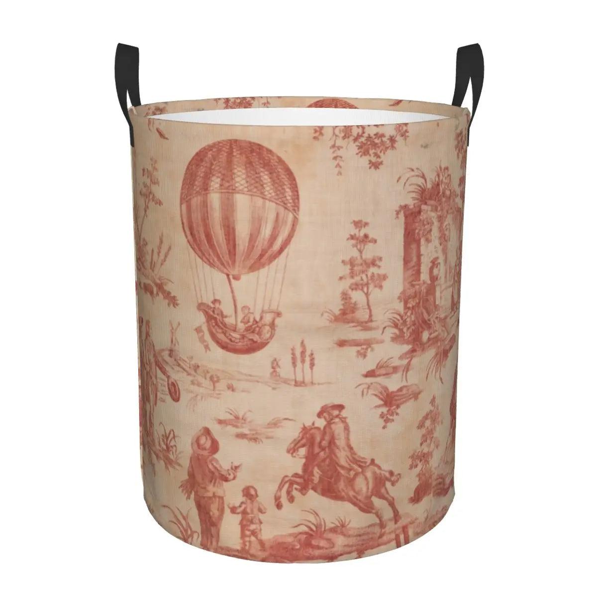 Toile De Jouy Patterns Laundry Basket β Foldable French Motif Decorative Organizer - Besontique Home