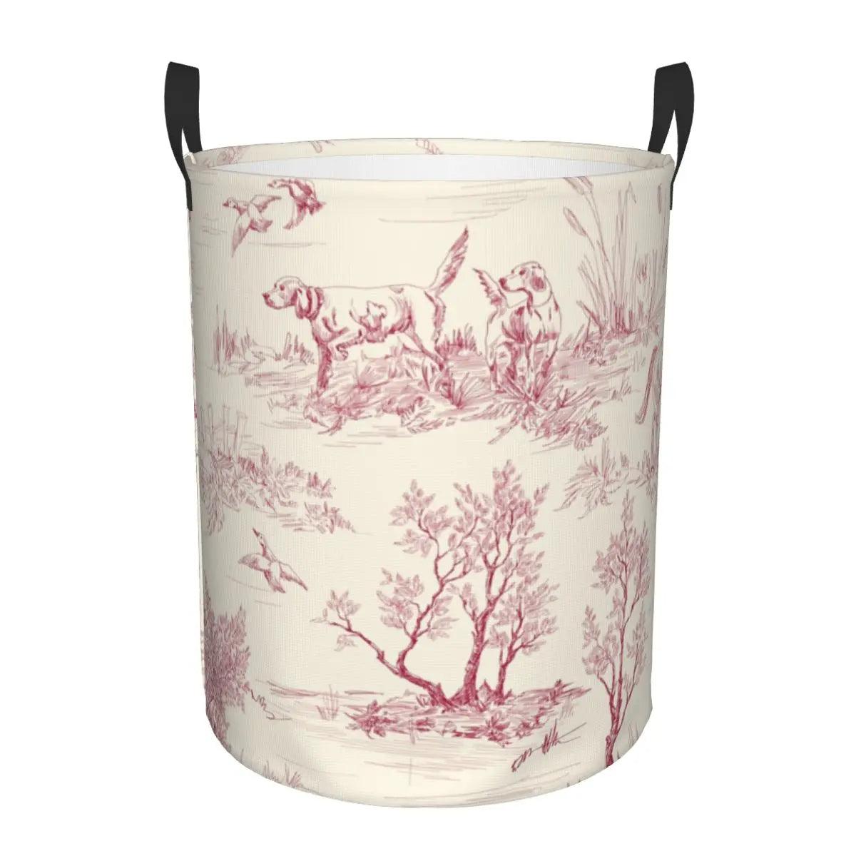 Toile De Jouy Patterns Laundry Basket β Foldable French Motif Decorative Organizer - Besontique Home