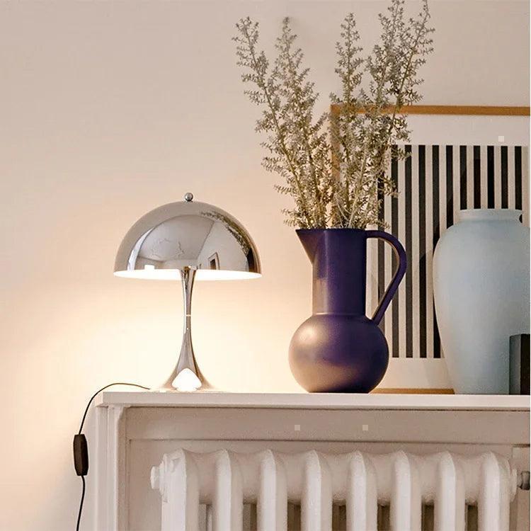 Vintage Design Mushroom Shaped Table Lamp Light (White / Black / Gold / Silver) - Besontique Home