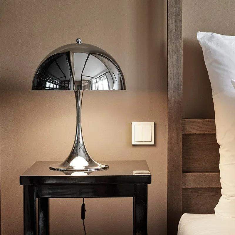 vintage-design-mushroom-shaped-table-lamp-light-white-black-gold-silver-besontique-home-52705 - Besontique Home