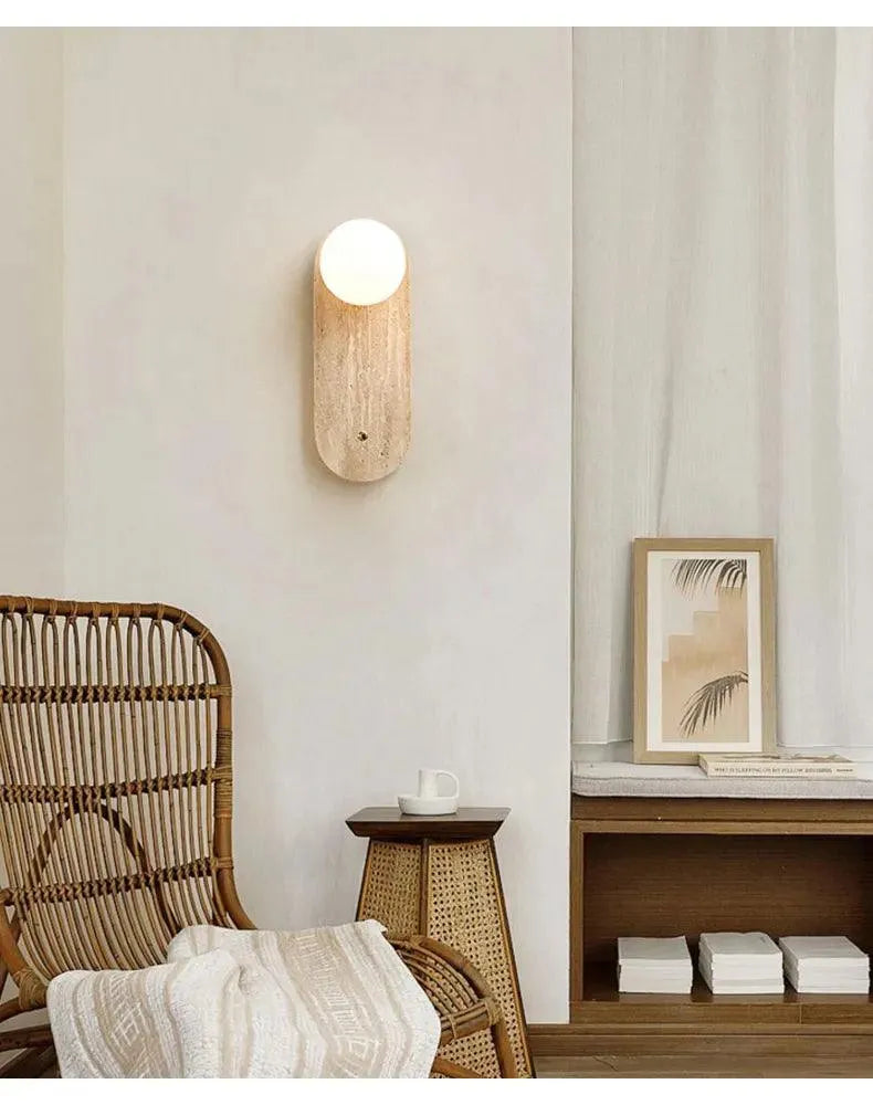 Vintage Natural Cave Stone Wall Lighting │ Modern Japanese Style LED Indoor Wall Mounted Lamp Light - Besontique Home