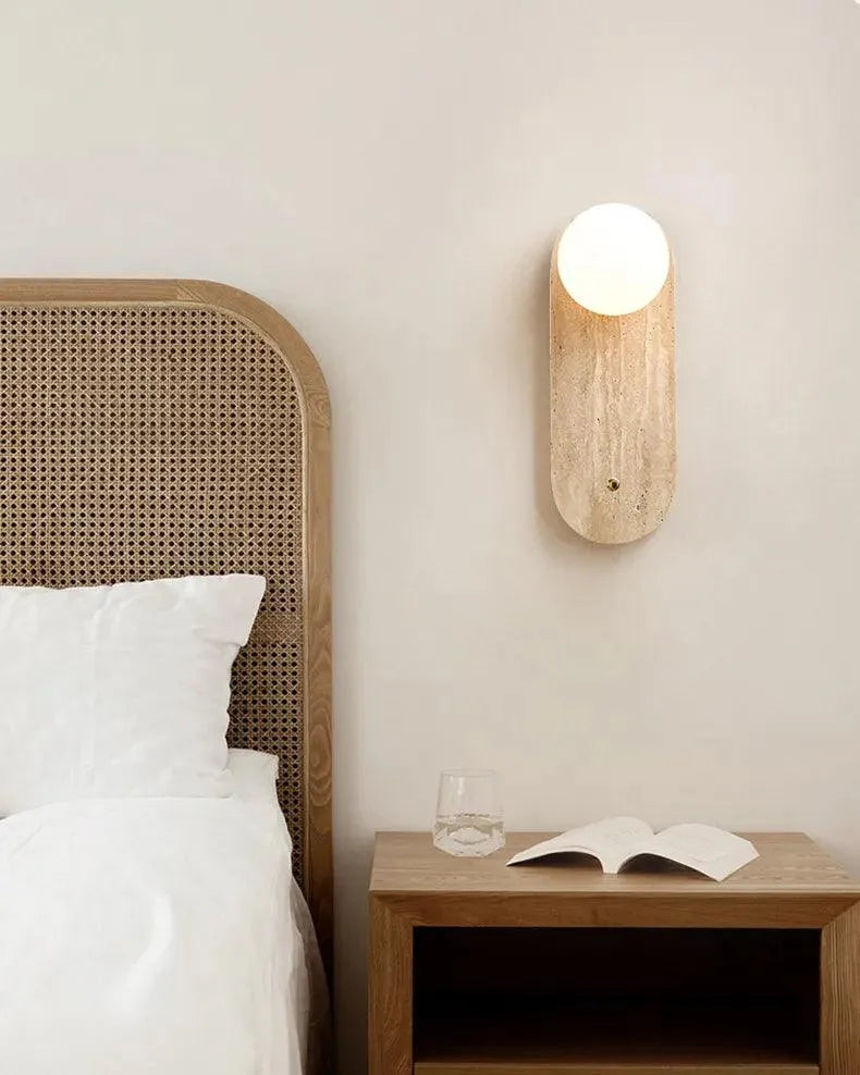 Vintage Natural Cave Stone Wall Lighting │ Modern Japanese Style LED Indoor Wall Mounted Lamp Light - Besontique Home