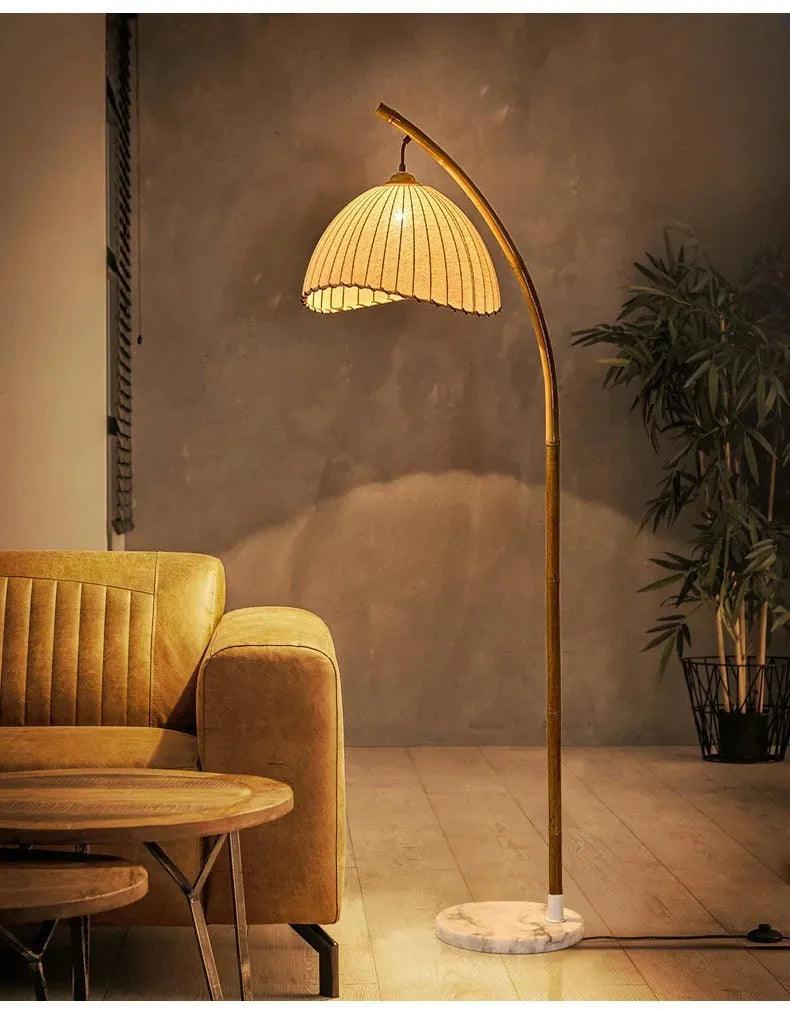 Vintage Retro style Bamboo Tall Floor Lamp - Besontique Home