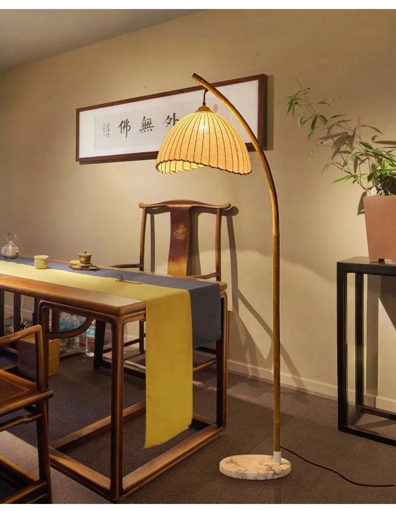 Vintage Retro style Bamboo Tall Floor Lamp - Besontique Home