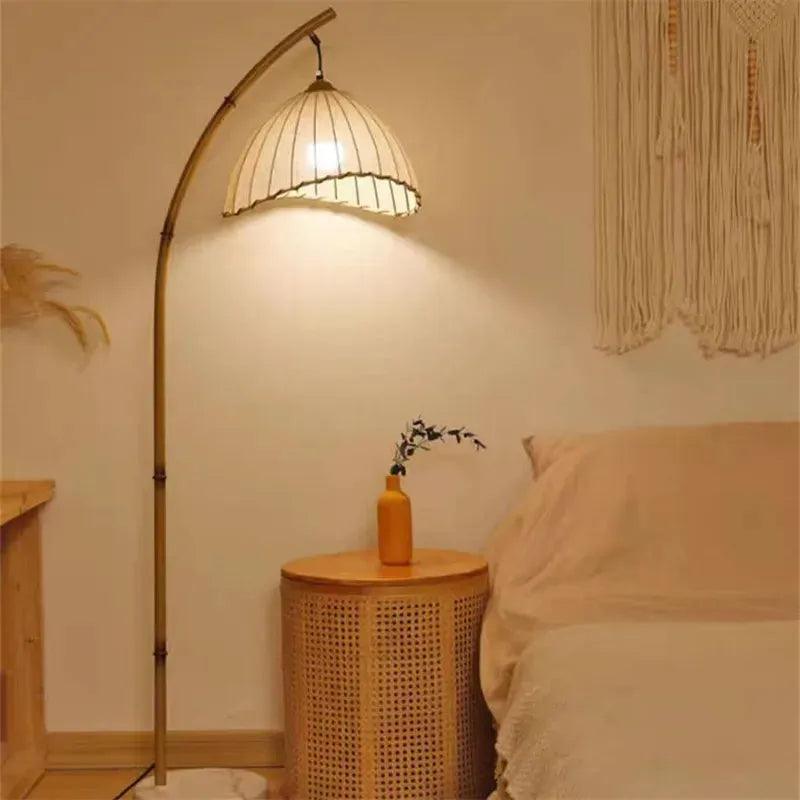 Vintage Retro style Bamboo Tall Floor Lamp - Besontique Home