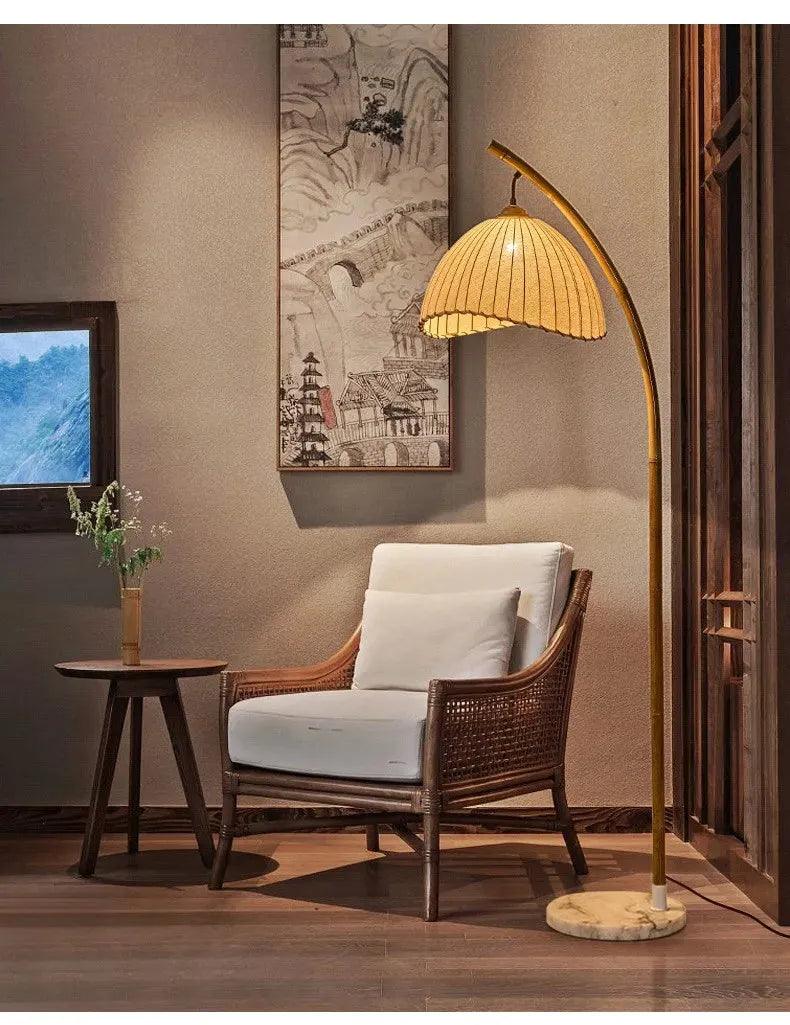 Vintage Retro style Bamboo Tall Floor Lamp - Besontique Home