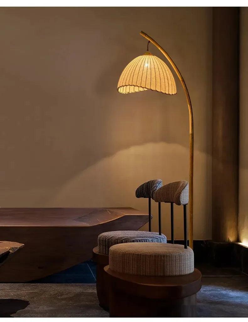 Vintage Retro style Bamboo Tall Floor Lamp - Besontique Home