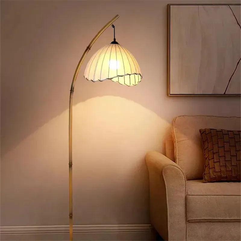 Vintage Retro style Bamboo Tall Floor Lamp - Besontique Home