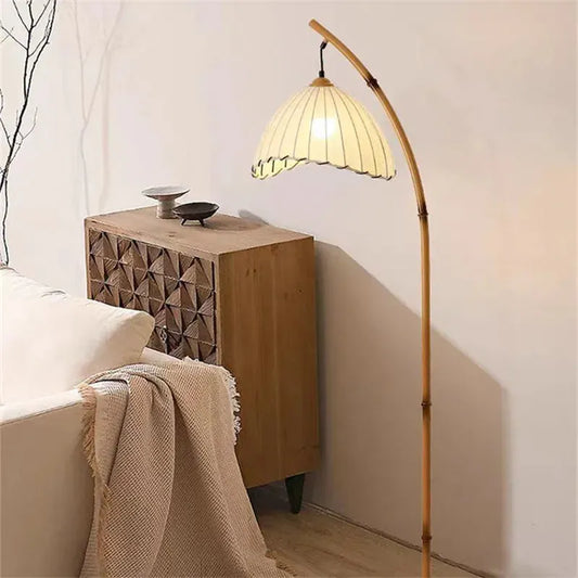 Vintage Retro style Bamboo Tall Floor Lamp - Besontique Home