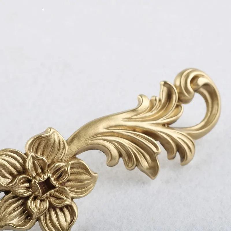 Vintage Style Gold Brass Furniture Door Knob │ French European Kitchen Handles - Besontique Home
