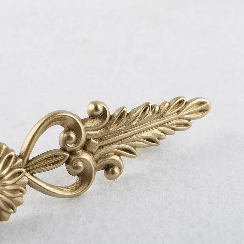 Vintage Style Gold Brass Furniture Door Knob │ French European Kitchen Handles - Besontique Home