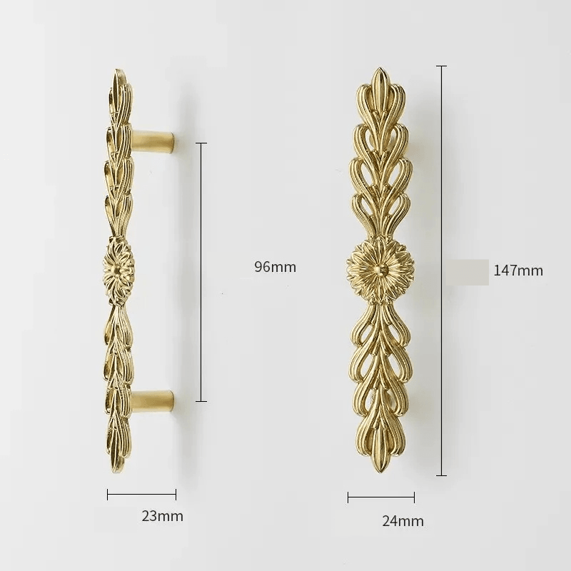 Vintage Style Gold Brass Furniture Door Knob │ French European Kitchen Handles - Besontique Home