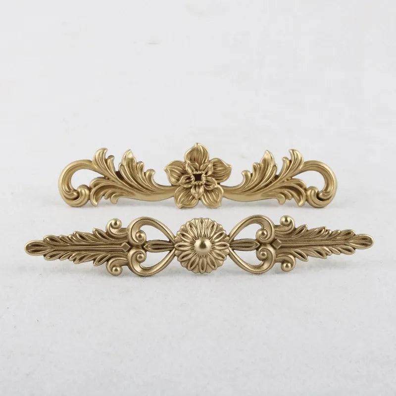 Vintage Style Gold Brass Furniture Door Knob │ French European Kitchen Handles - Besontique Home